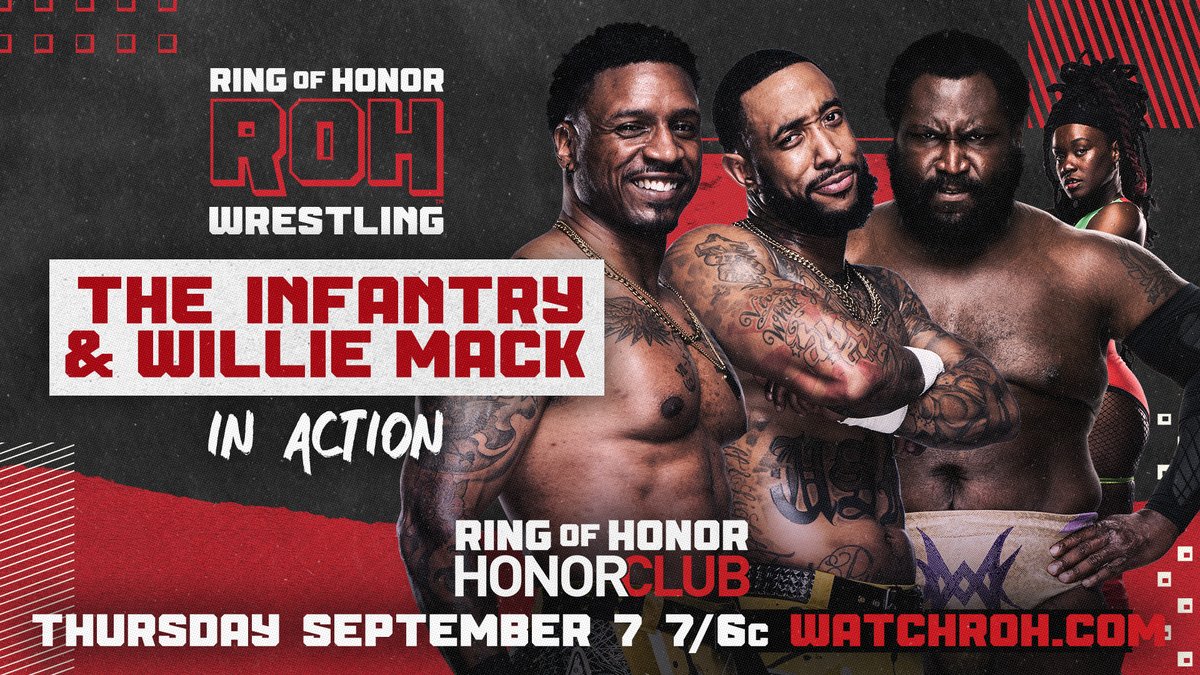 Willie_Mack's tweet photo. It's going down 2night Thursday 9/7 on @ringofhonor at 7/6 central. As I boot up with the homies from The Infantry to do a little in ring combat. #MackMode #BackTheMack #MajorMack #Wrestling #ProWrestling #LuchaLibre #honorclub #TheInfantry #modernwarfare https://t.co/wCClaRLl8U