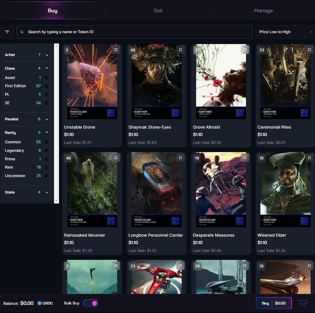 Over 10,000 Parallel Cards have been traded on Souq 🎉

With Souq's average of $0.57 gas per // NFT

That's Over $30k saved in just gas⛽️compared to Opensea👀

Here's a highlight of other notable stats/Txns from // community members 👇

Notable Stats
· 10,700 // Cards Traded
·