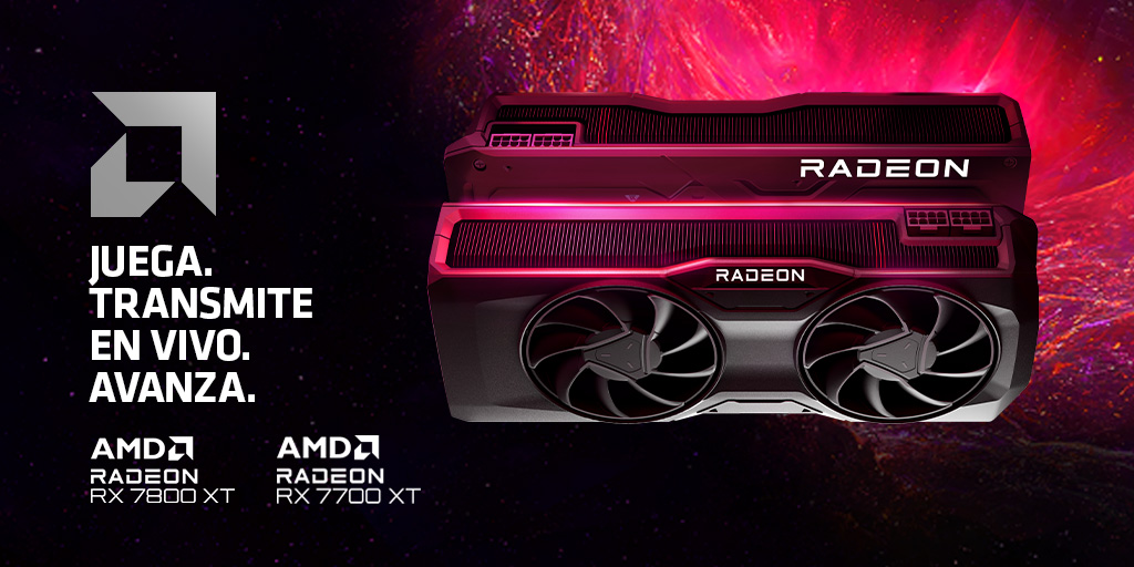Juega sin restricciones y disfruta de una experiencia sin interrupciones ni inestabilidad de cuadros, con las nuevas Tarjetas Gráficas AMD Radeon™ RX Serie 7700 XT y 7800 XT. Vive tus títulos AAA favoritos con efectos gráficos impecables. 😎✨ #Radeon #AMD #GPU #Gaming