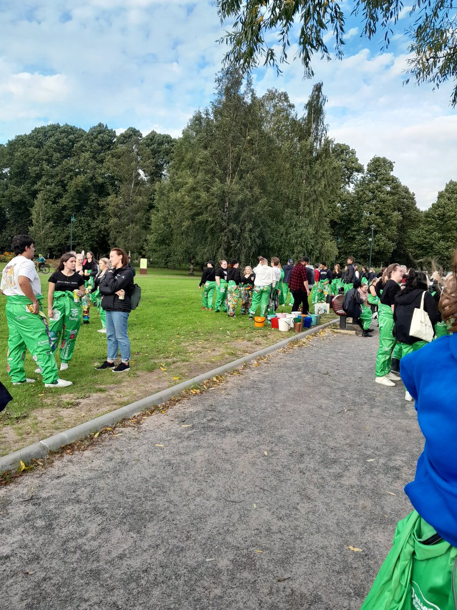 Had my Finnish University baptism earlier 😊 it involved drinking a shot then running into the river in our course overalls 🥳 they do overalls and patches here rather than hoodie or tshirts #Finland #Pori #university #baptism #studentlife #student #maturestudent #International