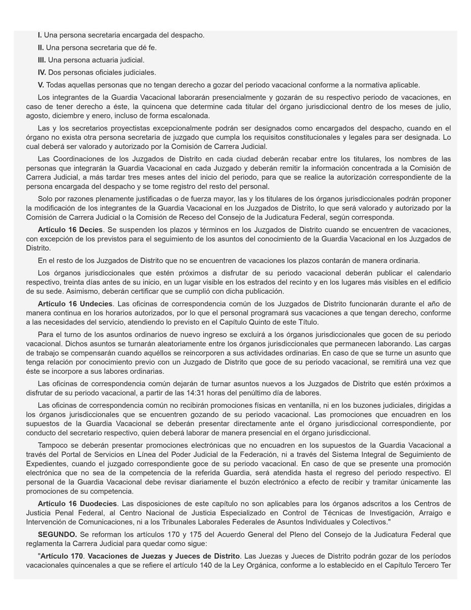 JuanMarcosDav's tweet photo. NUEVO ESQUEMA de vacaciones para juzgados de distrito mixtos, semiespecializados, especializados, mercantiles federales y auxiliares.
Vigente a partir de 08.09.23
Repostea para que llegue a más colegas 🤓 https://t.co/kgivlXXKXP