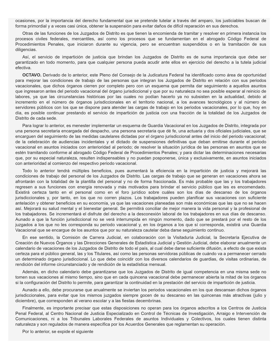 JuanMarcosDav's tweet photo. NUEVO ESQUEMA de vacaciones para juzgados de distrito mixtos, semiespecializados, especializados, mercantiles federales y auxiliares.
Vigente a partir de 08.09.23
Repostea para que llegue a más colegas 🤓 https://t.co/kgivlXXKXP