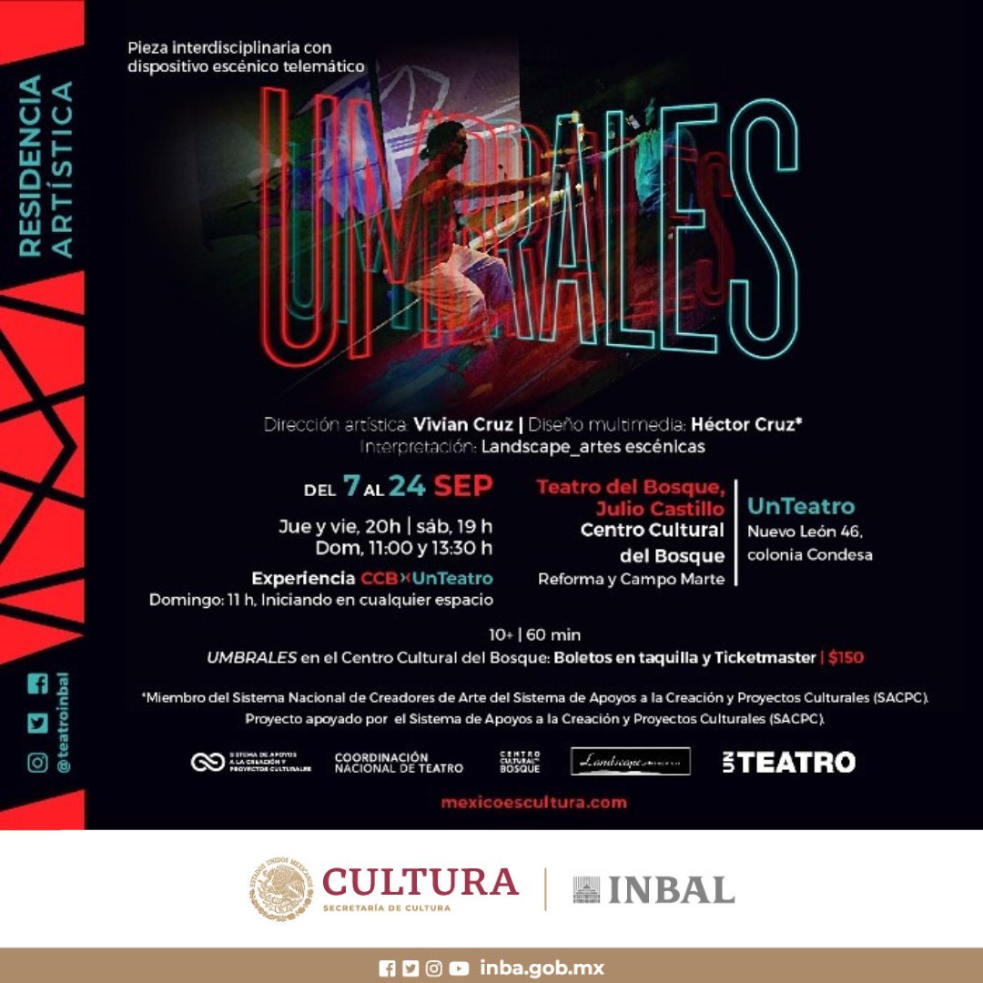 cultura_mx's tweet photo. Un dispositivo escénico de vanguardia en el espectáculo Umbrales

🔸Con dirección de Vivian Cruz, la temporada se realizará del 7 al 24 de septiembre en el Teatro del Bosque Julio Castillo

🔗 https://t.co/LKAWdSVXV8 https://t.co/RbO16CD03Q