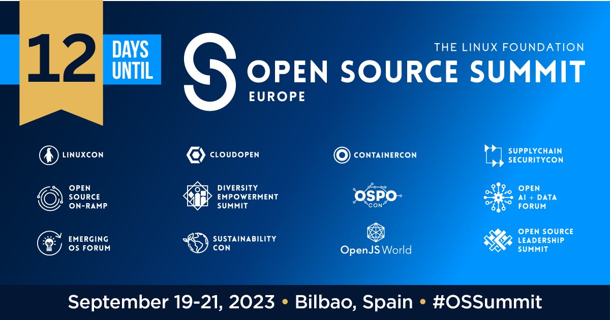 Open Source Summit Europe is just 1️⃣2️⃣ days away! Read our latest blog post on why you ABSOLUTELY NEED to be there + why this is an unrivaled opportunity to network, collaborate, and innovate hubs.la/Q021vxhx0. Register today + SAVE: hubs.la/Q021vyBW0 #OSSummit