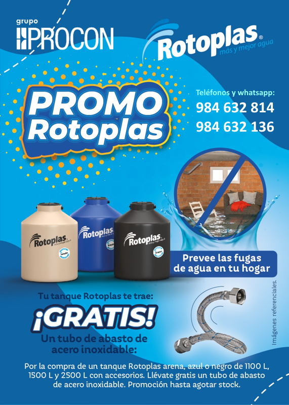 ProconPeru's tweet image. ¡¡¡ APROVECHA ESTA EXCELENTE OPORTUNIDAD !!!
Gran oferta hasta agotar stock

Llámanos o escríbenos al 984632814 ó al 984632136

Grupo Procon : 25 haciendo empresa y aportando soluciones sostenibles

#oferta #tanquesdeagua #SaneamientoBasico