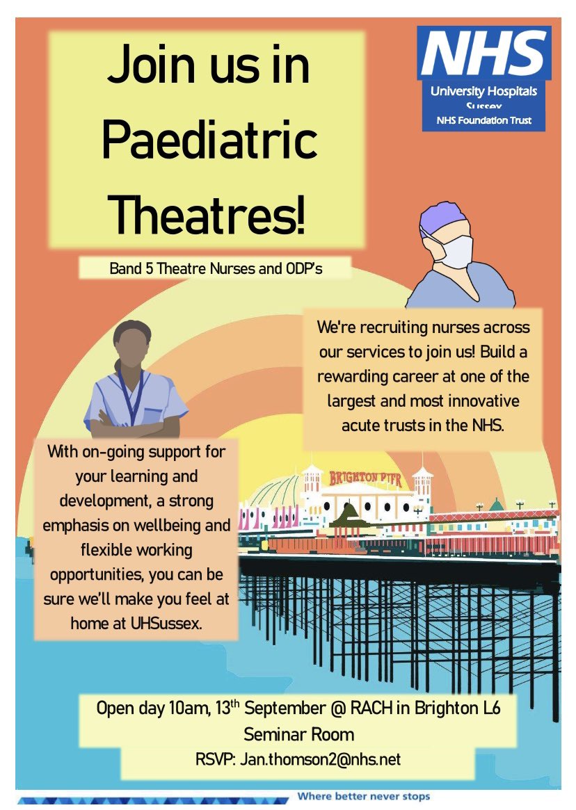 Rebecca Akehurst (@rebeccaakehurs2) on Twitter photo Our lovely paediatric Theatre Team <a href="/TheAlexBrighton/">Royal Alexandra Children's Hospital 💙</a> are holding a recruitment day. Please come and visit the Children’s Hospital to find out more about the exciting career opportunities and ongoing education available. Open to new or experienced nurses and ODP’s. <a href="/BrightonNurses/">Brighton Nurses</a> Our lovely paediatric Theatre Team <a href="/TheAlexBrighton/">Royal Alexandra Children's Hospital 💙</a> are holding a recruitment day. Please come and visit the Children’s Hospital to find out more about the exciting career opportunities and ongoing education available. Open to new or experienced nurses and ODP’s. <a href="/BrightonNurses/">Brighton Nurses</a>
