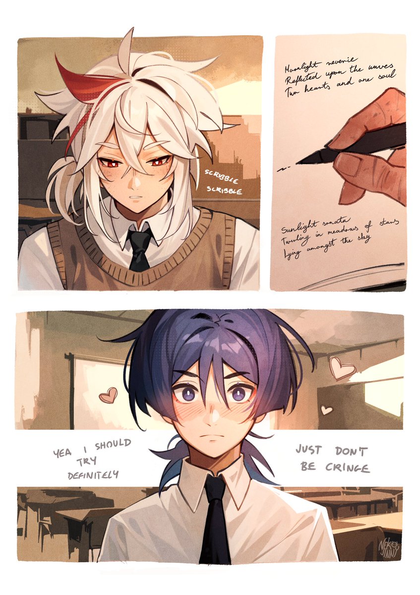 NekoJinnyArt's tweet photo. confession
#GenshinImpact #kazuscara https://t.co/2FGaBmK9Oh