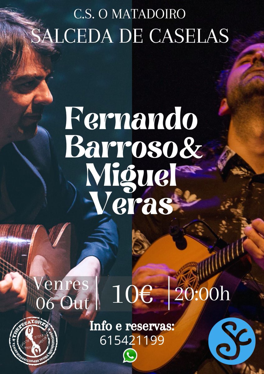 💥 Trezecatorzeadorxs!! Voltamos das vacacións con forza para anunciar o primeiro bolo do outono 🍁🎶

<a href="/fernando/">Fernando Gutierrez</a>.barroso.music e @miguelverasmusica estarán con nós o venres 6 de outubro no C.S. O Matadoiro ás 20h!!!!!

🔊Lembrade reservar no 📱615421199