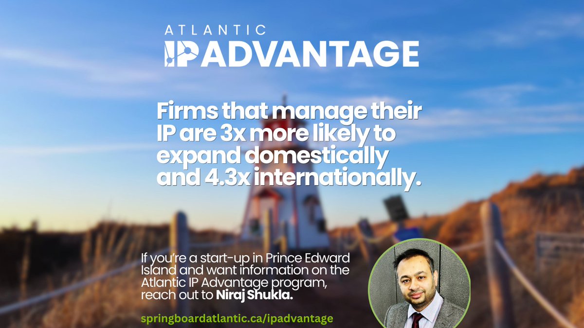 SBAtlantic's tweet photo. #AtlanticIPAdvantage is designed to help start-ups harness the potential of their ideas & build their businesses. Program support from @ISED_CA through the #ElevateIPProgram. Contact our #IPCounsellors for first steps! #Niraj #Libby #Shelley #Andre #SpringboardAtlantic #WeKnowIP https://t.co/RcaCPTMulB