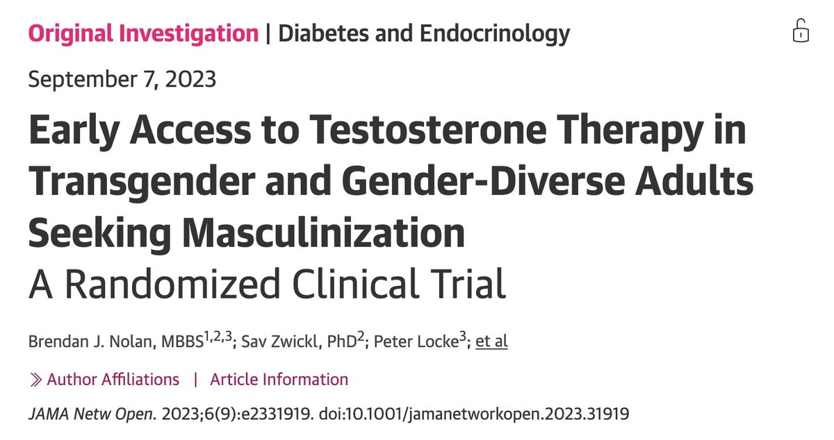 AriDrennen's tweet photo. Groundbreaking news in trans healthcare today: the first-ever randomized controlled trial of gender-affirming care finds that hormone therapy significantly reduces dysphoria, depression, and suicidality in trans patients https://t.co/bs7MLWOvhl