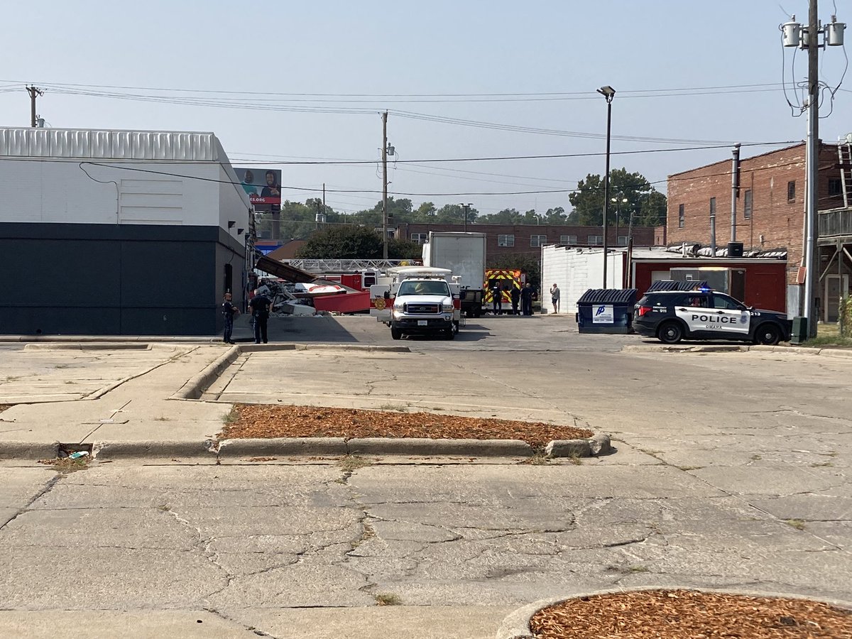 JUST NOW: This is the scene of a North Omaha Scooters Coffee drive-through in pieces after a vehicle crashed into the building just moments ago. First responders have removed the driver that was stuck inside the vehicle. We’ll have more details tonight <a href="/WOWT6News/">First Alert 6</a>