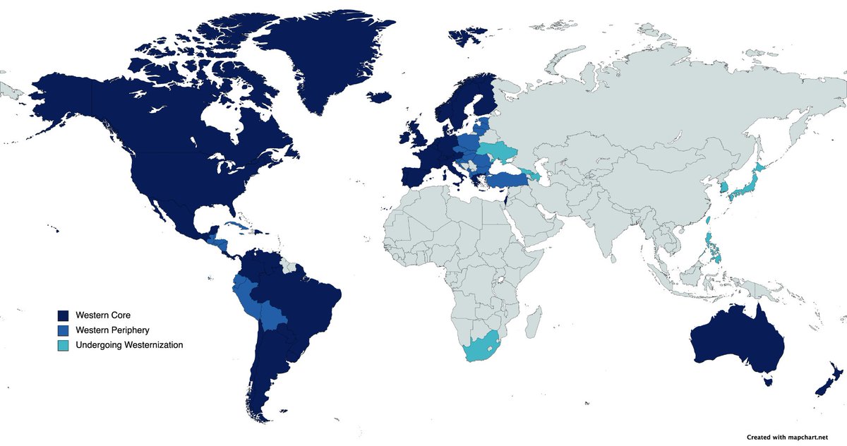 Countries in the "Western Sphere" according to Harvard's School of International Relations Published 2017