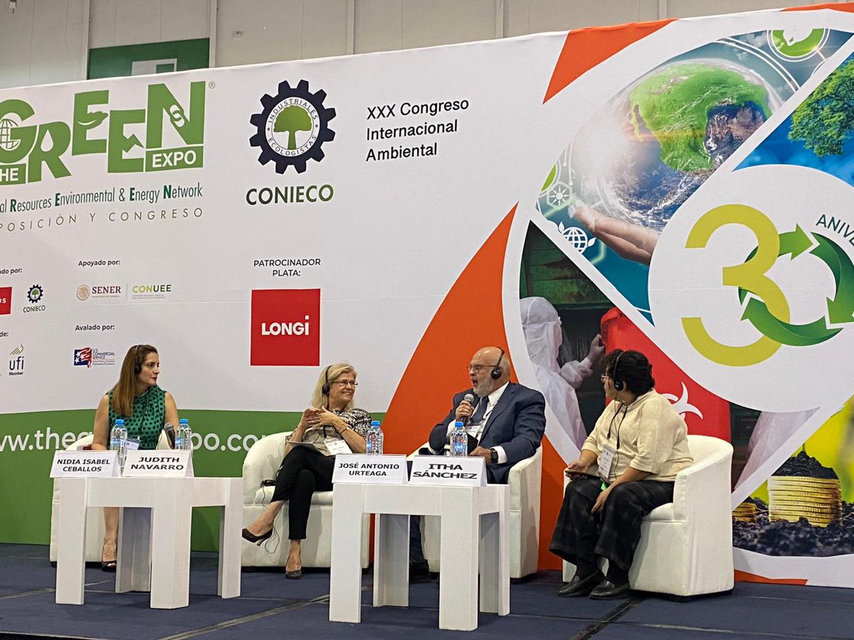 Estamos hablando de La evolución y perspectivas de la #EficienciaEnegética en México con participación de
-José Antonio Urteaga, <a href="/el_BID/">Banco Interamericano de Desarrollo</a>
-Judith Navarro de <a href="/EspEnergia/">Esp_ahorro_energia</a> <a href="/FIUNAM_MX/">Ingeniería UNAM</a> 
-Itha Sánchez del <a href="/INEEL_MX/">INEEL México</a> 
Modera Isabel Ceballos de la <a href="/CONUEE_mx/">CONUEE_mx</a> 
Estamos en <a href="/thegreenexpomx/">The GREEN Expo ♻️</a>