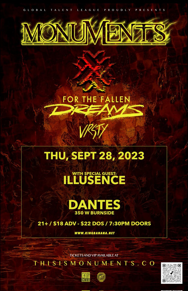 Still selling tickets to this banger of a show we are opening for! Hmu for tickets!!! 
<a href="/thisismonuments/">MONUMENTS</a> <a href="/vrsty_nyc/">VRSTY</a> <a href="/FTFDband/">For The Fallen Dreams</a>