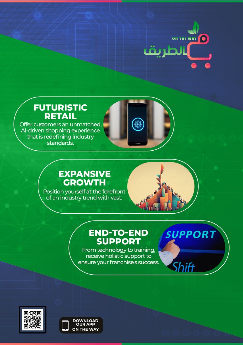 onthewaySa's tweet photo. Are you an investor seeking to invest in the future? 
Look no further, On the Way is changing the landscape for Retail stores. With our cutting edge technology, we have made sure to create manless stores, open 24 / 7. https://t.co/BAR1ejSxTW
