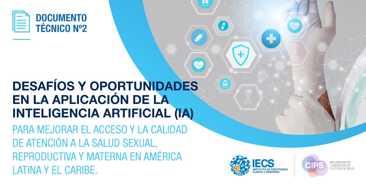 📢¡Ya salió el 2º documento técnico del Centro de Inteligencia Artificial y Salud para América Latina y el Caribe!

Conocé los desafíos y las oportunidades que se presentan en la implementación de la #InteligenciaArtificial en el campo de la SSRM.

👉bit.ly/3r3GysQ