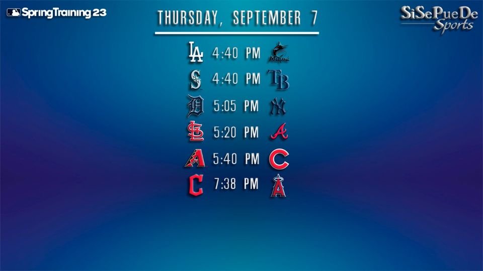 Sisepdfun's tweet image. #MLB #springtraining2023 #schedule
Partidos para hoy que no debes perderte!👀🔥⚾️🔥🔥⚾️🔥👀