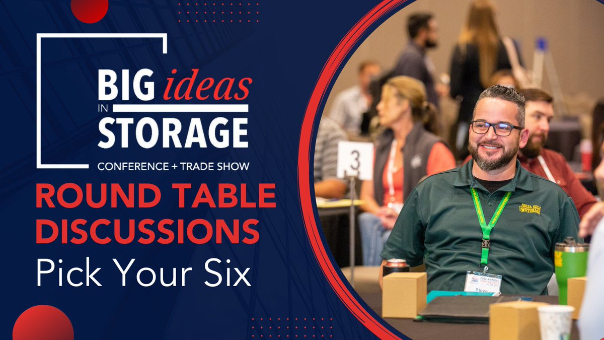 Big Ideas round table discussions are finalized and you can now pick your six! View round tables here > bit.ly/roundtables2023

Join us on October 8-10 in Fort Worth for our 2023 Big Ideas in Storage Annual Conference &amp; Trade Show. Register here > txssa.org/2023conference