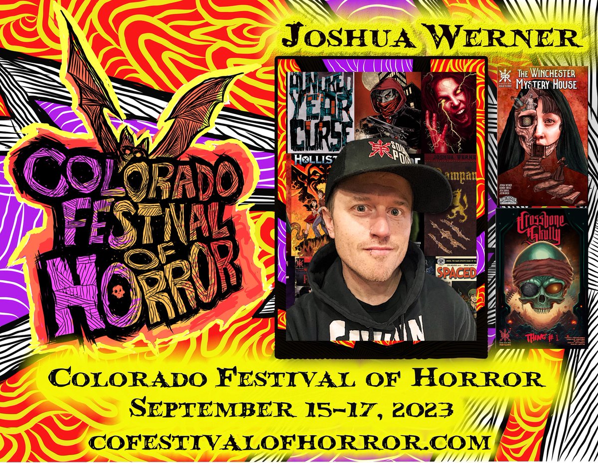 cofestofhorror's tweet photo. 🚨 COFOH COMIC GUEST ANNOUNCEMENT 🚨
Comic book writer & film illustrator/producer Joshua Werner of @SourcePtPress & Ox Eye Media is coming to #COFOH! Catch Josh in #NightmareAlley, on a horror comics panel or talking about the film Rottentail in the #PsychoCinemaFilmRoom! https://t.co/xSemX9o9P3