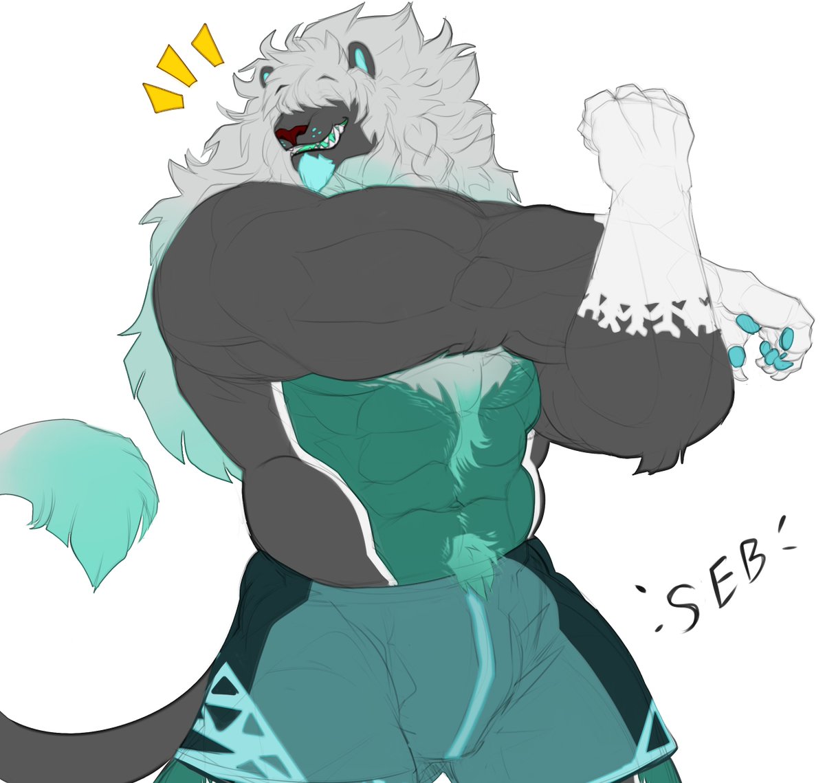 Art trade with : <a href="/Boofy_Lion/">SebZeLion 🦁🏳️‍🌈</a> 

a very handsome beefy frosty liom ✨💪🦁💞