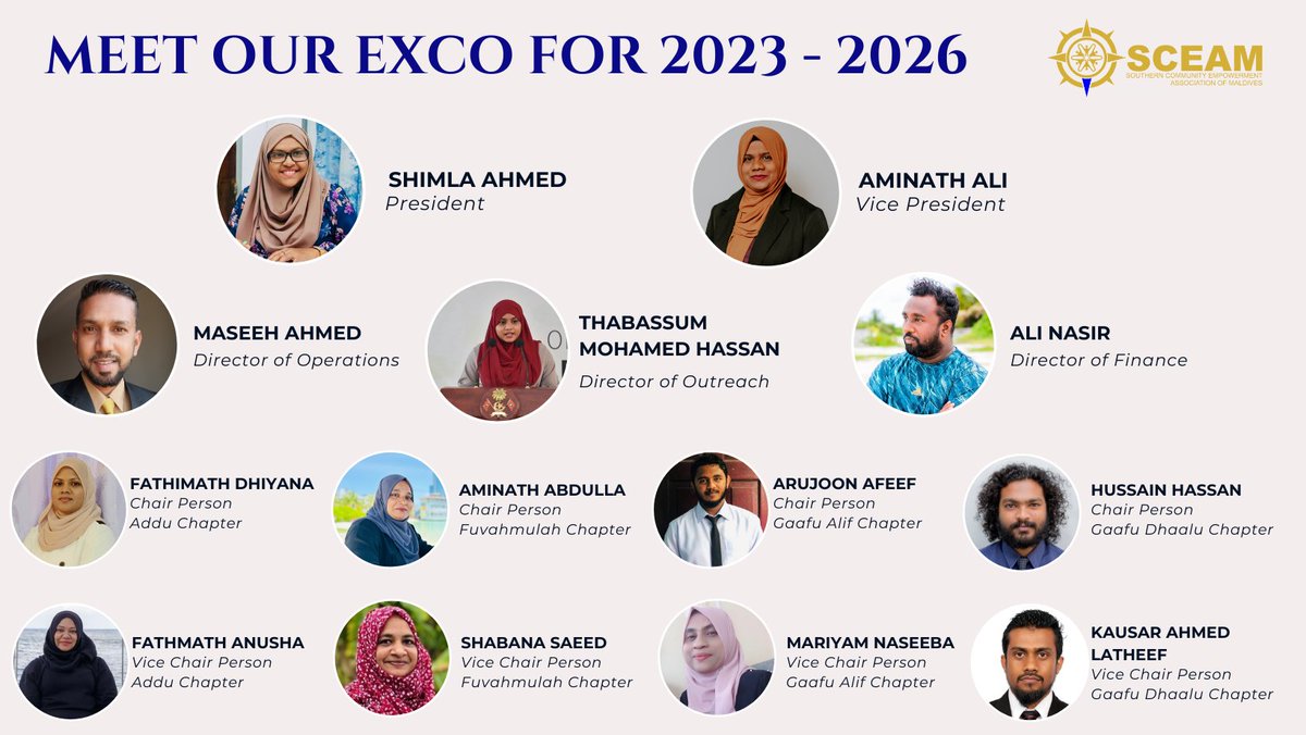 SCEAM5's tweet photo. Meet our newly elected Executive Committee for the years 2023 to 2026. 
The committee was elected during the Annual General Meeting of our members held on 5th September 2023. We look forward to serving our community better. 
Congratulations to all members of our Exco 👏👏👏 https://t.co/7c4Ywkdn1L