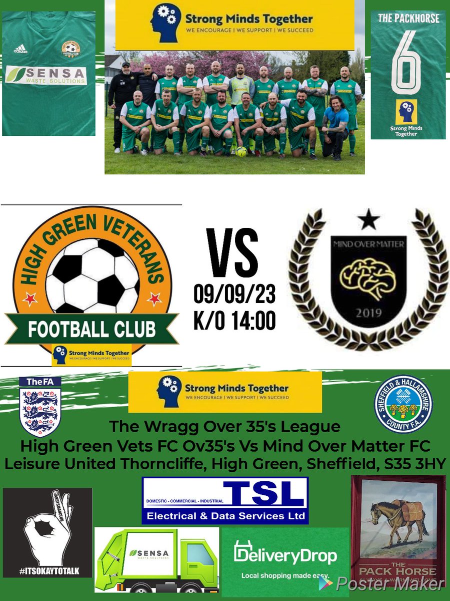 The Wragg League Over 35's Division 1

1st fixture of the season this Saturday 9th Sept.

We take on take on @over_fc

Venue @leisureunited.s35 
K/O 14:00