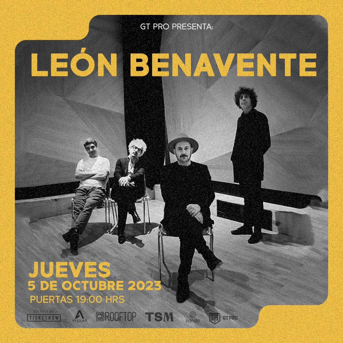 Guadalajara, nos complace ampliamente invitarles al show de @LEONBENAVENTE 🦁, que se llevará a cabo este 5 de octubre en #C3Stage, rock español 🇪🇸 finamente confeccionado que no pueden perderse.

🎟️ bit.ly/GTLeónBenavente