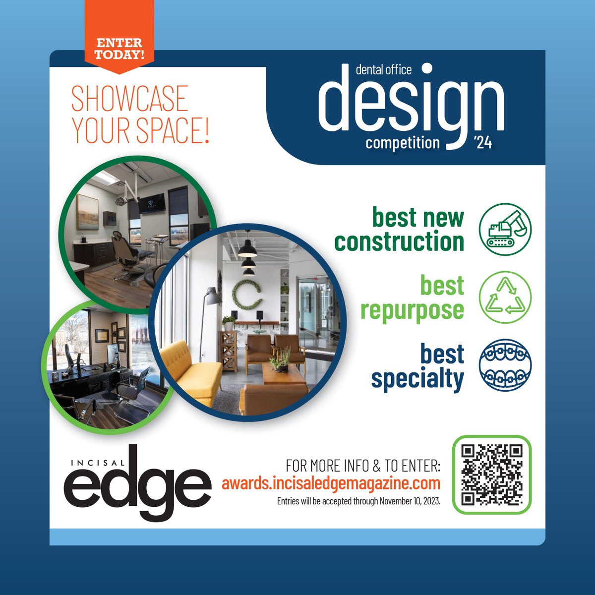 🖼️Showcase Your Space! The Incisal Edge 2024 Dental Office Design Competition is officially open for submissions!
Visit: goben.co/3Zcu1Qj to enter.
