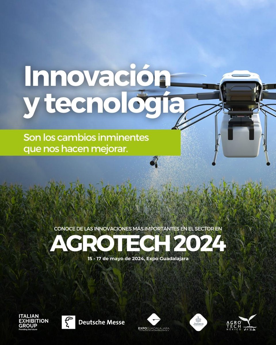 AgroTech_mx's tweet photo. ¡En Agrotech, nos apasionamos por la innovación y la tecnología! 🌱

La evolución es constante y en el sector agropecuario no podemos quedarnos atrás. Te mantenemos al tanto de las últimas #innovaciones que están transformando la agricultura

#Agrotech2024 #Innovación https://t.co/ZcZFGW5Pni