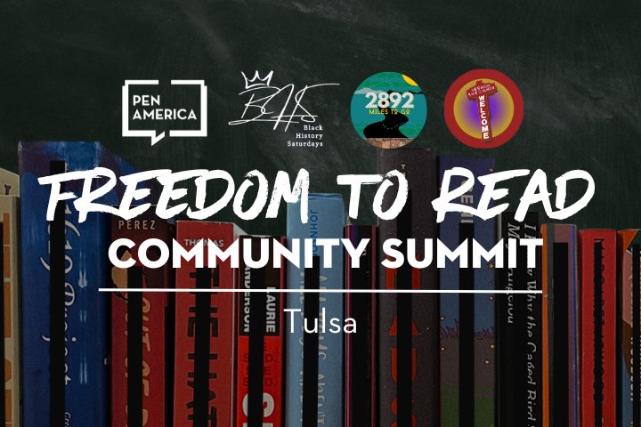 Join PEN America, Black History Saturdays, and @NatGeo's @2892MilestoGo at our first Freedom to Read Community Summit in Tulsa, Oklahoma. 10:00 am–3:45 pm CT Saturday, Sept 9 at the Historic Vernon African Methodist Episcopal Church. Register here: pen.org/event/freedom-…