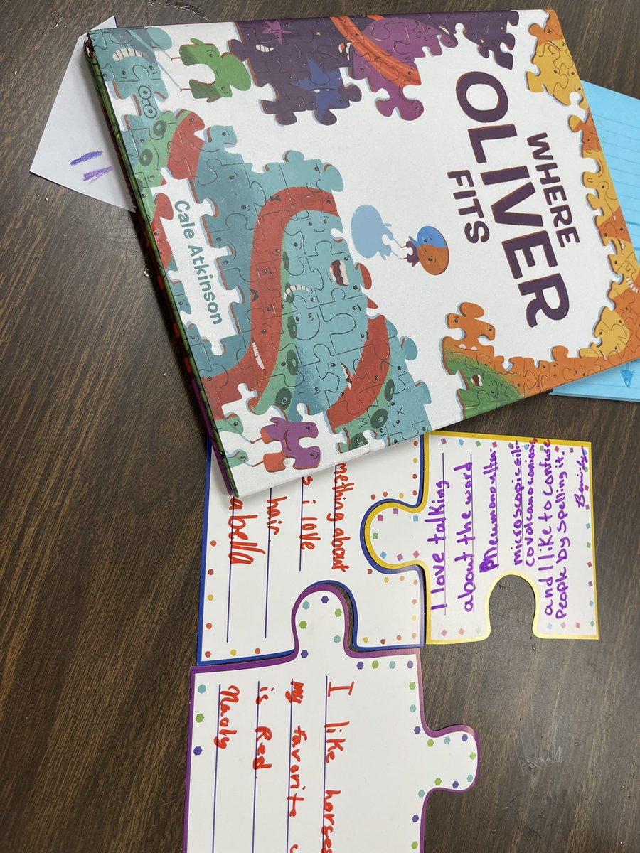 MsKincaid_Laura's tweet photo. First week of #gt was a success! Read #whereoliverfits and did activities to see how we all have a fit…and we fit together! #whyGT #hexagonalthinking @NISDGTAA @NISDKnowlton https://t.co/TCXsuu6EPE
