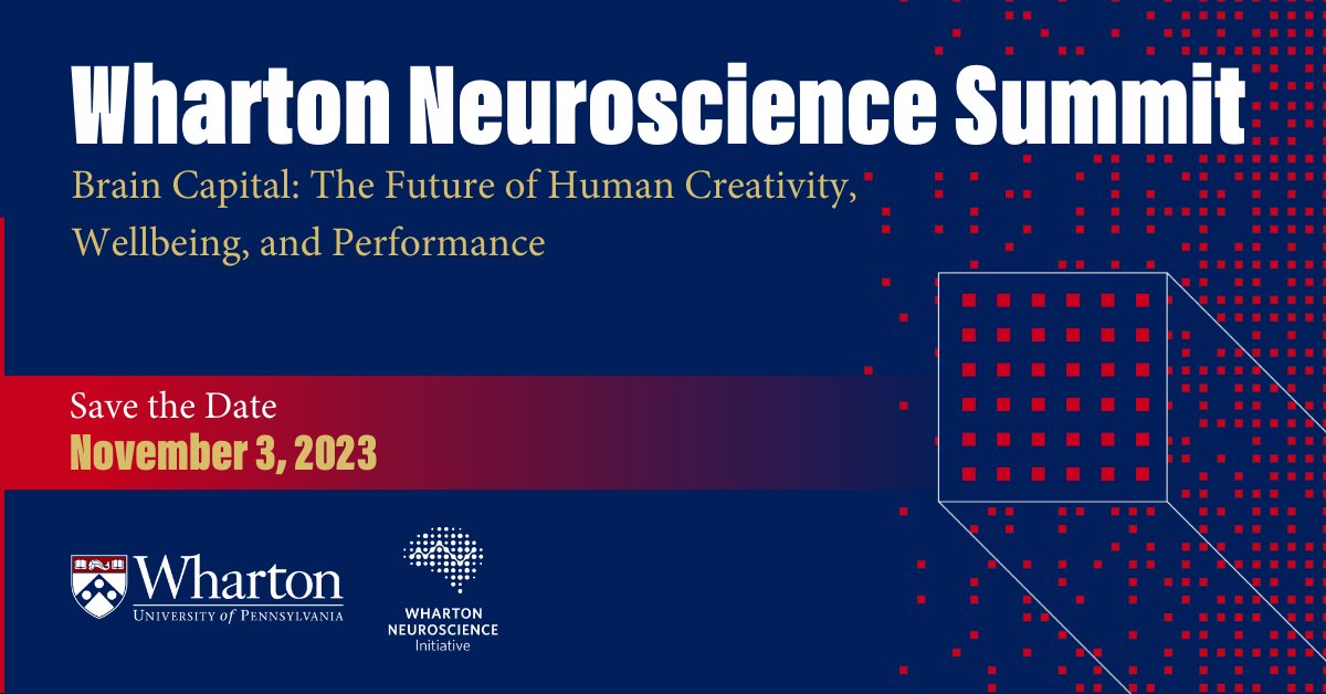 whartonbrain's tweet photo. Wharton Neuroscience Summit 2023 Registration is now LIVE! Click the link https://t.co/7Vc8lyml5v to register then see all our amazing panelists & speakers. We'll be adding more before you know it! #WiNSummit #WhartonBrain #Neuroscience #RegisterNow https://t.co/s39aXL2Huv