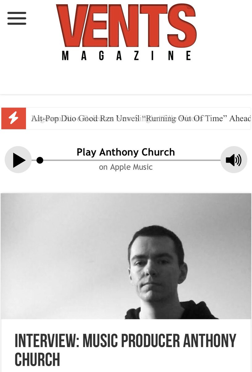 antchurchmusic's tweet photo. My interview with @ventsmagazine is out now! 💪

Thanks to @Keetria for another exciting opportunity!

Read the full article here 👉 https://t.co/KCfBHdkG8D

#newinterview #newwriteup #musicproducer #northeastohio #musicproduction #indiemusic #indieartist #newmusic #artistpage https://t.co/YI3laBfWEG