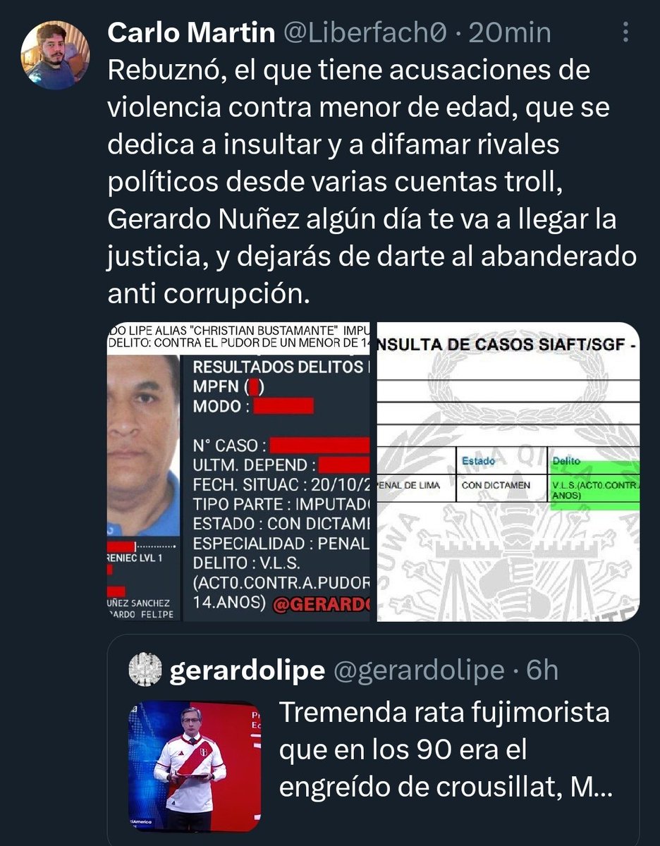Liberfach0's tweet photo. Amigos, éste miserable zurdo infeliz y difamador de Gerardo Nuñez, acusado de abusar de un menor de edad, me acaba de bloquear por exponer su pasado, háganme un favor, y recuerdenle siempre lo que es, y no dejen que ese infeliz quede impune https://t.co/eDc2W1PU3u