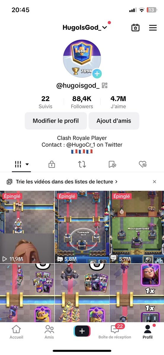 Bonjour,

Je cherche une personne a qui léguer l’élaboration et le montage de vidéos clash royale pour mon compte tiktok (même style de vidéo que ceux posté dernièrement) 
 
Contactez moi pour plus d’information