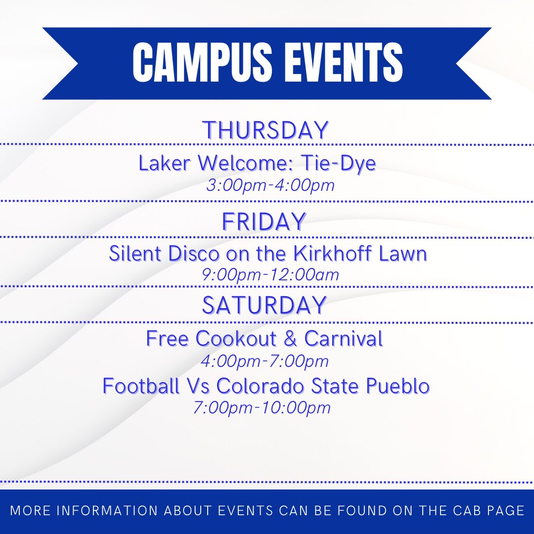 Check out some of the events we have on campus this week! 

#gvsu #grandvalley #livebluefor2 #gvhousing #gvsuhousing #grandvalleystateuniversity #livelikealaker