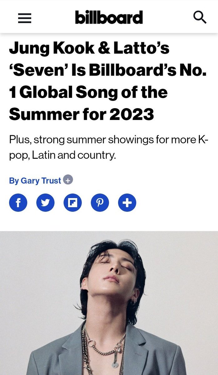rize07addict's tweet photo. “#Seven” by #JUNGKOOK (Feat. Latto) becomes Billboard's #1 Global Song of the Summer for 2023 with only seven weeks of tracking!!!

CONGRATULATIONS JUNGKOOK
SEVEN SONG OF THE SUMMER
https://t.co/CescEcCzzX https://t.co/NrSvkP8REa