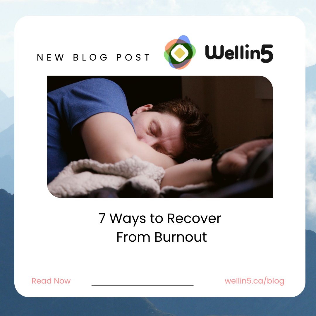 Wellinfive's tweet photo. #Burnout is becoming increasingly common in today's world. 

In our new #blog, we go over strategies to implement into your daily life, which can lead to a healthier and more balanced 
#lifestyle.

Learn more: https://t.co/mt2kXLT4cz https://t.co/cREt0tnfT2