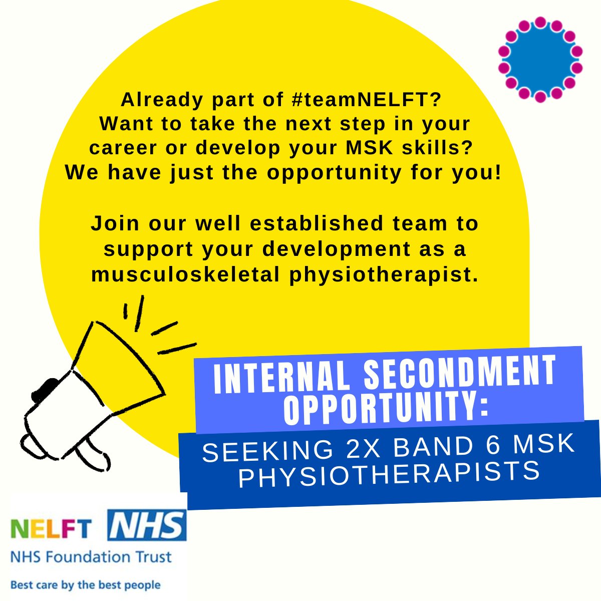NELFT_AHP's tweet photo. 📢📢#teamNELFT - Check this out: https://t.co/v4hChdlKl4 We have not 1, but TWO fixed term/secondment opportunities for Rotational Musculoskeletal Physiotherapists. Informal conversations encouraged - contact the team today to find out more! Internal applicants only. https://t.co/tpojdx9VtF