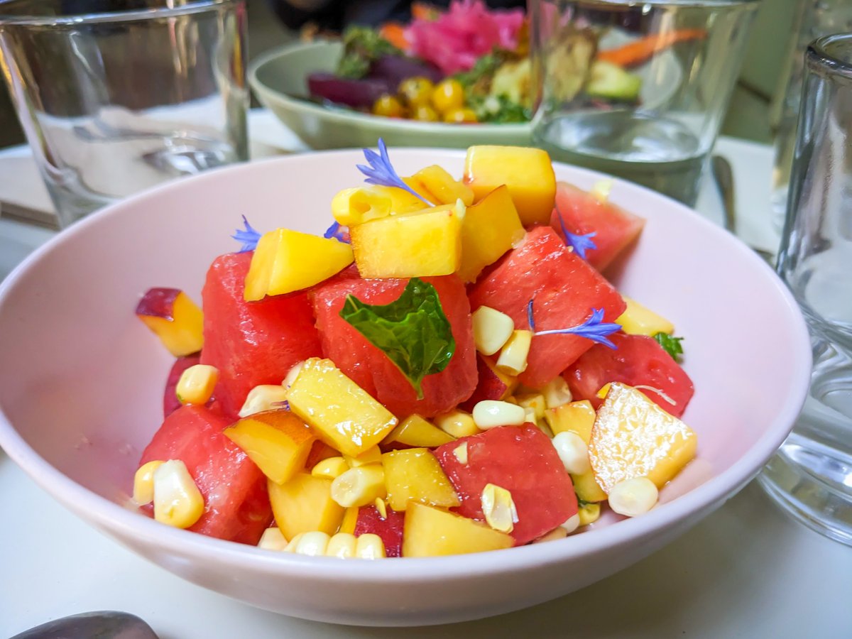 designsimply's tweet photo. 🍉 Watermelon Salad. Acorn Community Cafe is my FAVORITE restaurant in Eugene. So good! https://t.co/aPhfoMnMbg