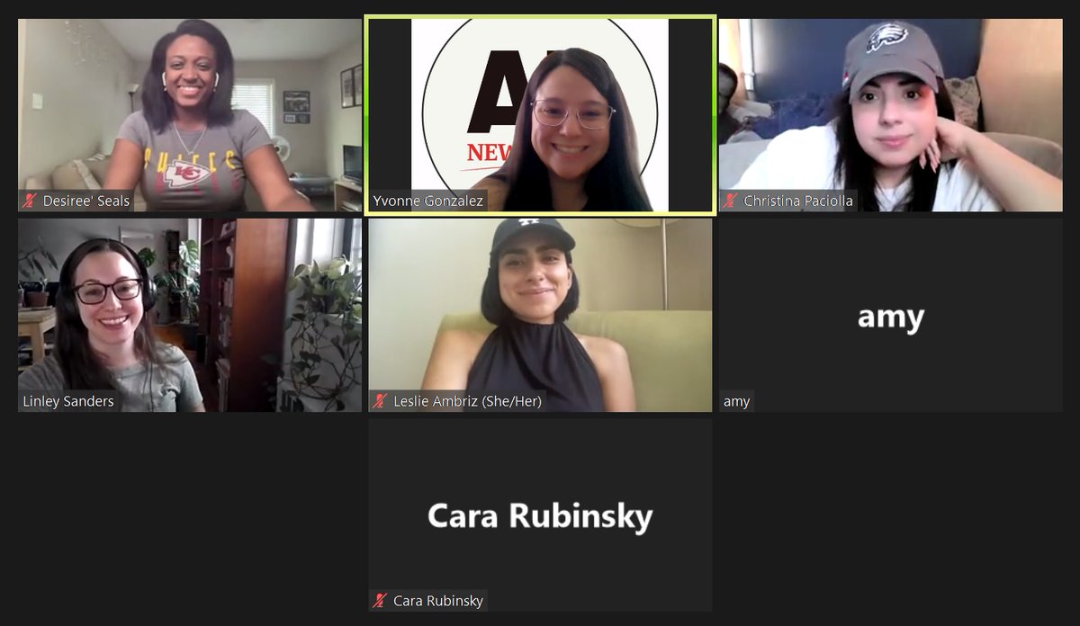 It's football szn and I am so stoked to be in my first office fantasy football league, with some of the most talented ladies <a href="/AP/">The Associated Press</a>! @DesireeSeals <a href="/cpaciolla/">Christina Paciolla</a> <a href="/LinleyAnn/">Linley Sanders</a> <a href="/leslieambriz_/">Leslie Ambriz</a> <a href="/amybethhanson/">Amy B. Hanson</a> <a href="/crubinsky/">Cara Rubinsky</a> <a href="/dhajela/">Deepti Hajela</a> Ambre Winfrey and Hilda Auguste