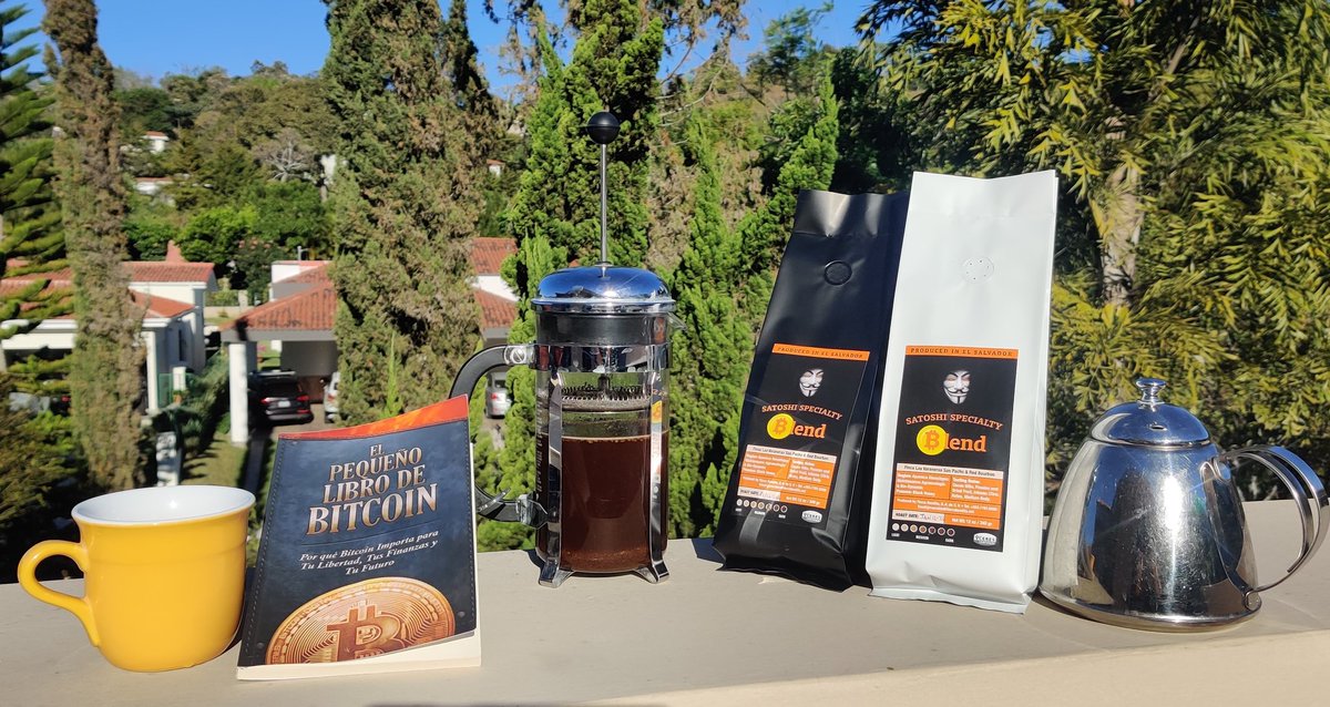 CheritoCafe's tweet photo. In celebration 🎉 of #bitcoin day here in our beloved #ElSalvador 50% off all our Satoshi Specialty Series single origin coffee bags.  Look for us also @btcfarmersmrkt this weekend in #elzonte #bitcoinbeach https://t.co/PhDvOYwAfr