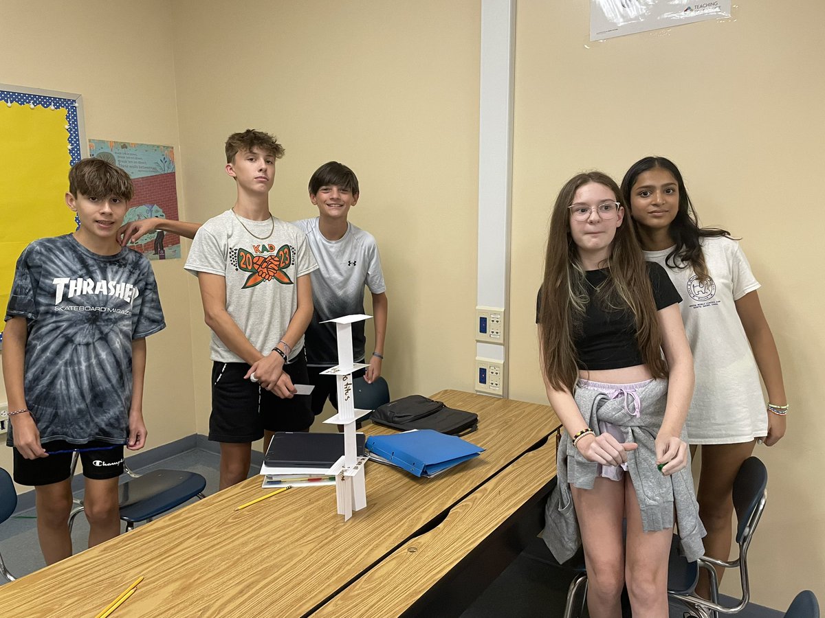 MrsNicoleLaird's tweet photo. Started the year with a pipe cleaner guessing game for our favorite summer memories, and building towers out of the things we have in common! Excited for the year ahead with a great and creative group of 8th graders 🍎 https://t.co/ihzyjLOHlW