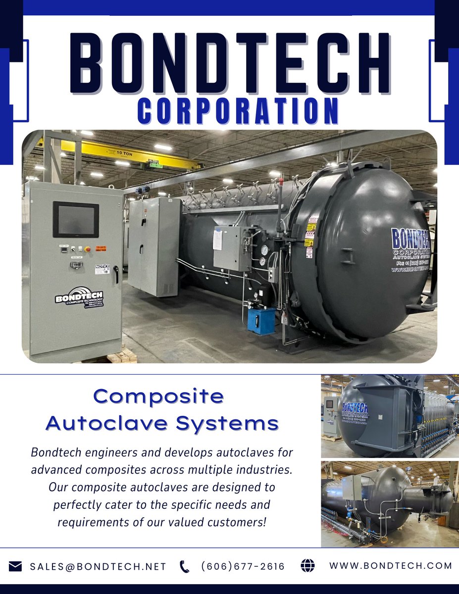 BondtechCorp's tweet photo. Bondtech specializes in manufacturing top-tier composite autoclaves while also offering expert services! Contact us today for inquiries or visit our website https://t.co/FSRxJc7O83 ! https://t.co/65JjEOCufl