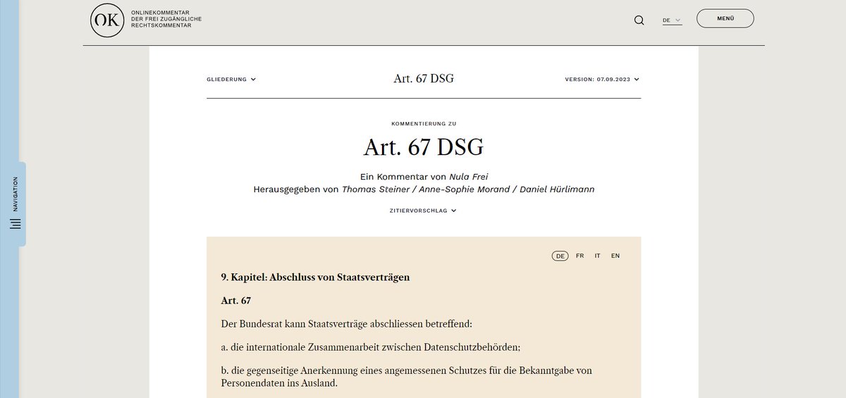 Angesichts zunehmend internationaler Datenflüsse muss ein wirksamer #Datenschutz auch die #grenzüberschreitenden Fragen regeln. Dafür sind unter Umständen Abkommen mit anderen Staaten oder internationalen Organisationen notwendig. Was das neue #DSG dazu vorsieht, (1/2)