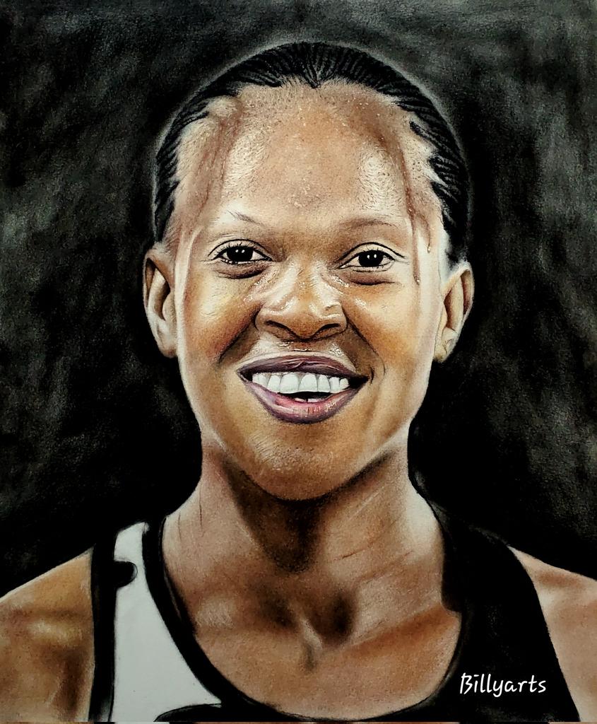 kingInTheEA's tweet photo. My greatest piece of art would be capturing the way happiness feels.
Colored portrait of our female GOAT Faith Kipyegon. https://t.co/rzb2E0jK5J