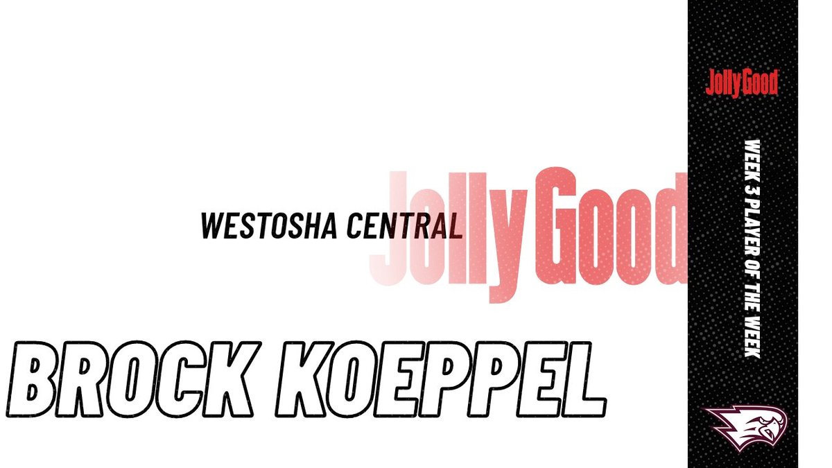 WisSports.net (@wissportsnet) on Twitter photo Week 3 <a href="/JollyGoodSoda/">JOLLY GOOD</a> Football Player of the Week: Brock Koeppel, Westosha Central
wissports.net/news_article/s… #wisfb <a href="/WestoshaCHS/">Westosha Central High School</a> Week 3 <a href="/JollyGoodSoda/">JOLLY GOOD</a> Football Player of the Week: Brock Koeppel, Westosha Central
wissports.net/news_article/s… #wisfb <a href="/WestoshaCHS/">Westosha Central High School</a>