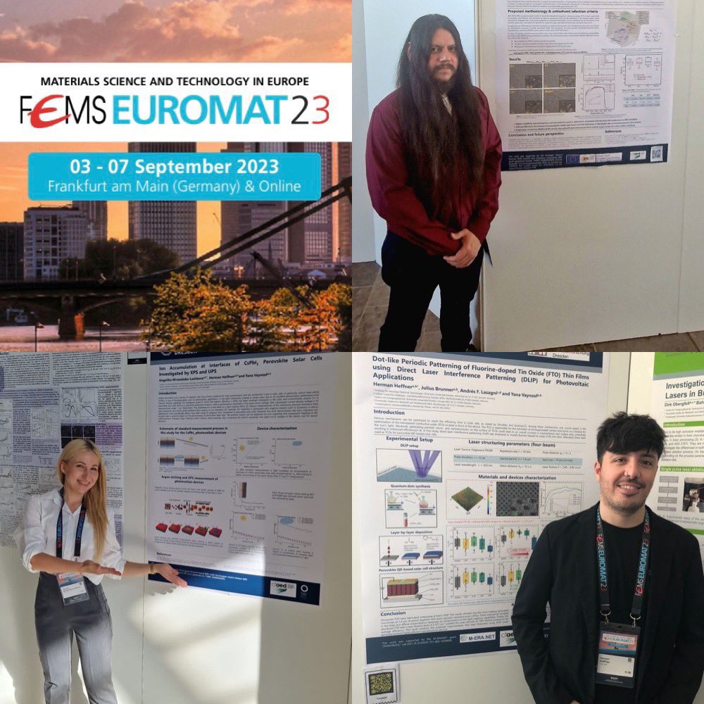 Proud of my postdocs presenting their results at #EUROMAT23 🤓🤩🥳