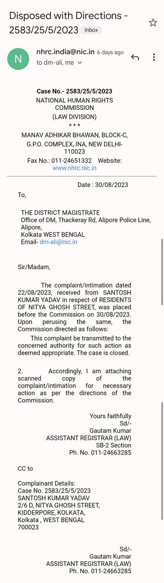 ngsks_'s tweet photo. "🙏 Grateful to @India_NHRC for their swift action on Case No. 2583/25/5/2023. Their kind directive to @DM_S24PGS shines a light on the issue of electric meter distribution by CESC Ltd. Let's ensure fairness and equal access for all! ⚡ #JusticePrevails #ElectricityForAll" https://t.co/1M3Z3h375N