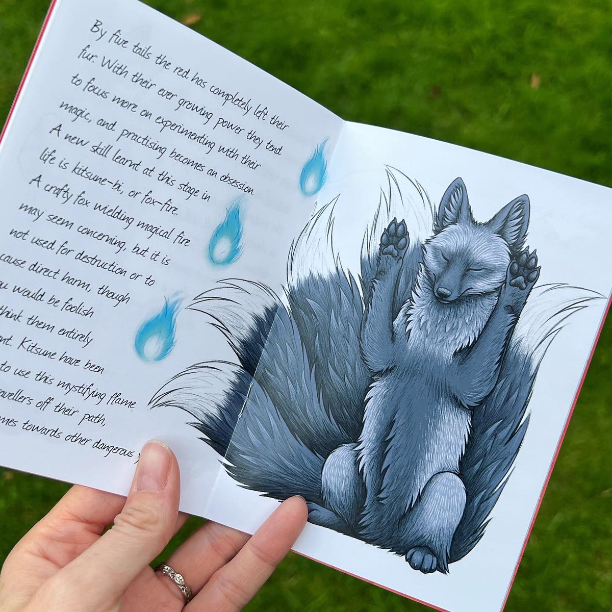lyndseythefox's tweet photo. I’ll be launching the next zine in my series of cryptid pocket guides "The Kitsune" this weekend at @DokiDokiFest! This little book explores the lives of these magical foxes from Japanese folklore, as they grow from a cheeky red trickster into a majestic nine-tailed creature 🦊🌸 https://t.co/wFBqb9gpqr